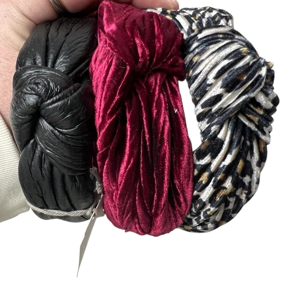 3 Headbands Red Velvet Cheetah Leopard Black NWT Y2K stocking stuffer Christmas